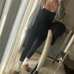 Black Ribbed Jumpsuit